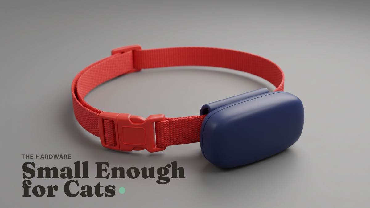 Tractive GPS cat tracker Cat Mini attached to a breakaway safety collar