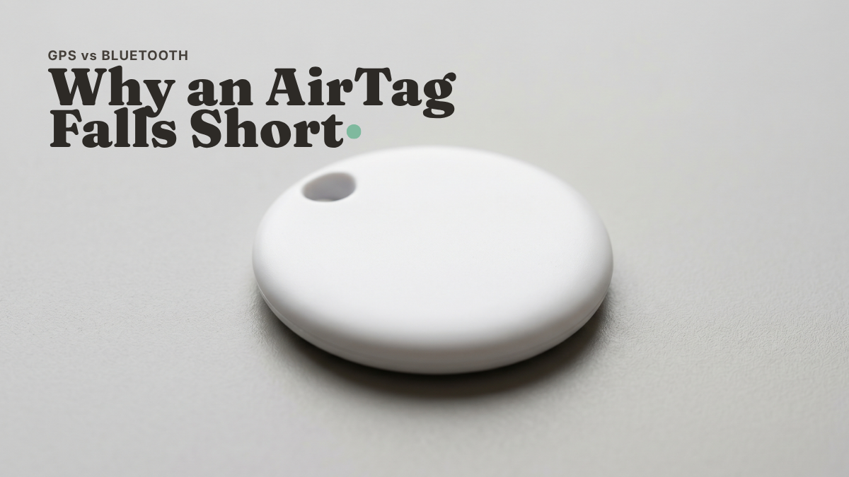 Apple AirTag — a Bluetooth tag, not a real GPS cat tracker